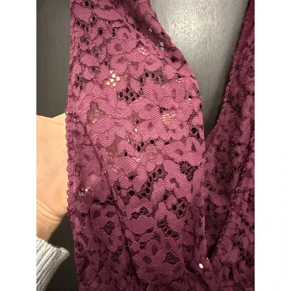 Victoria's Secret Lace Teddy Deep V-neck Maroon Sm Coquette  Barbiecore Y2K Sexy - Picture 4 of 7